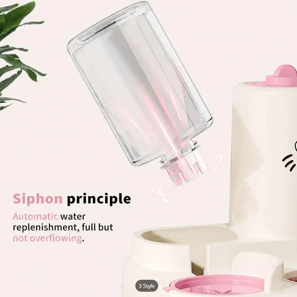 New In Box - 2-In-1 Automatic Cat Food and Water Dispenser - Pink